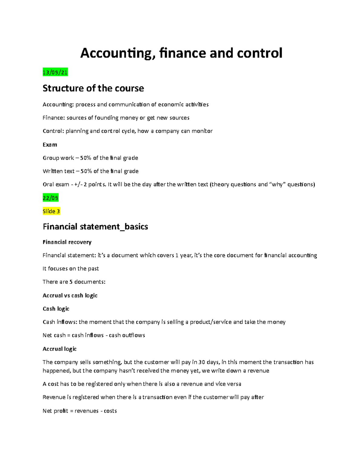 Accounting finance and control - Accounting, finance and control 13/09 ...
