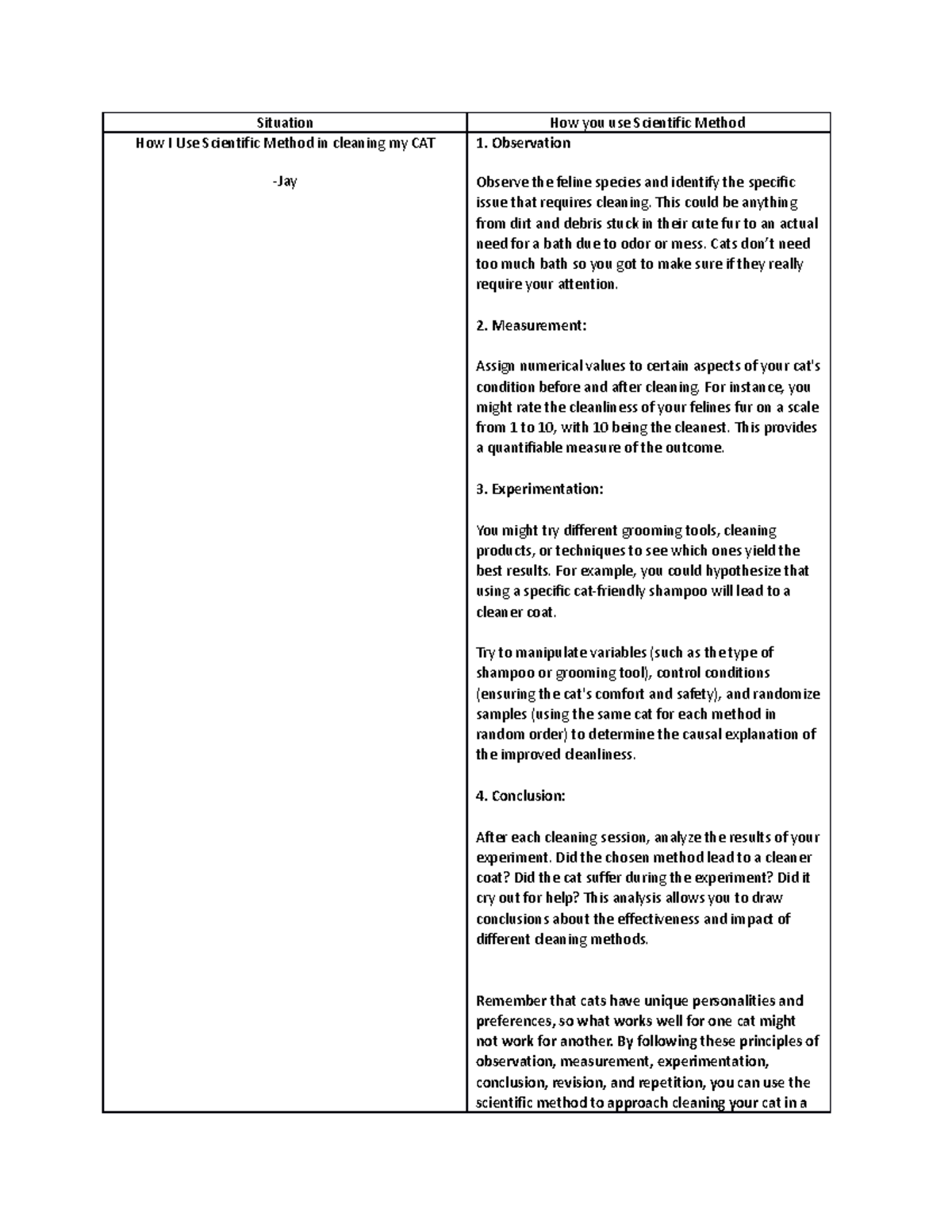 Scientific Method - This could be anything from dirt and debris stuck ...