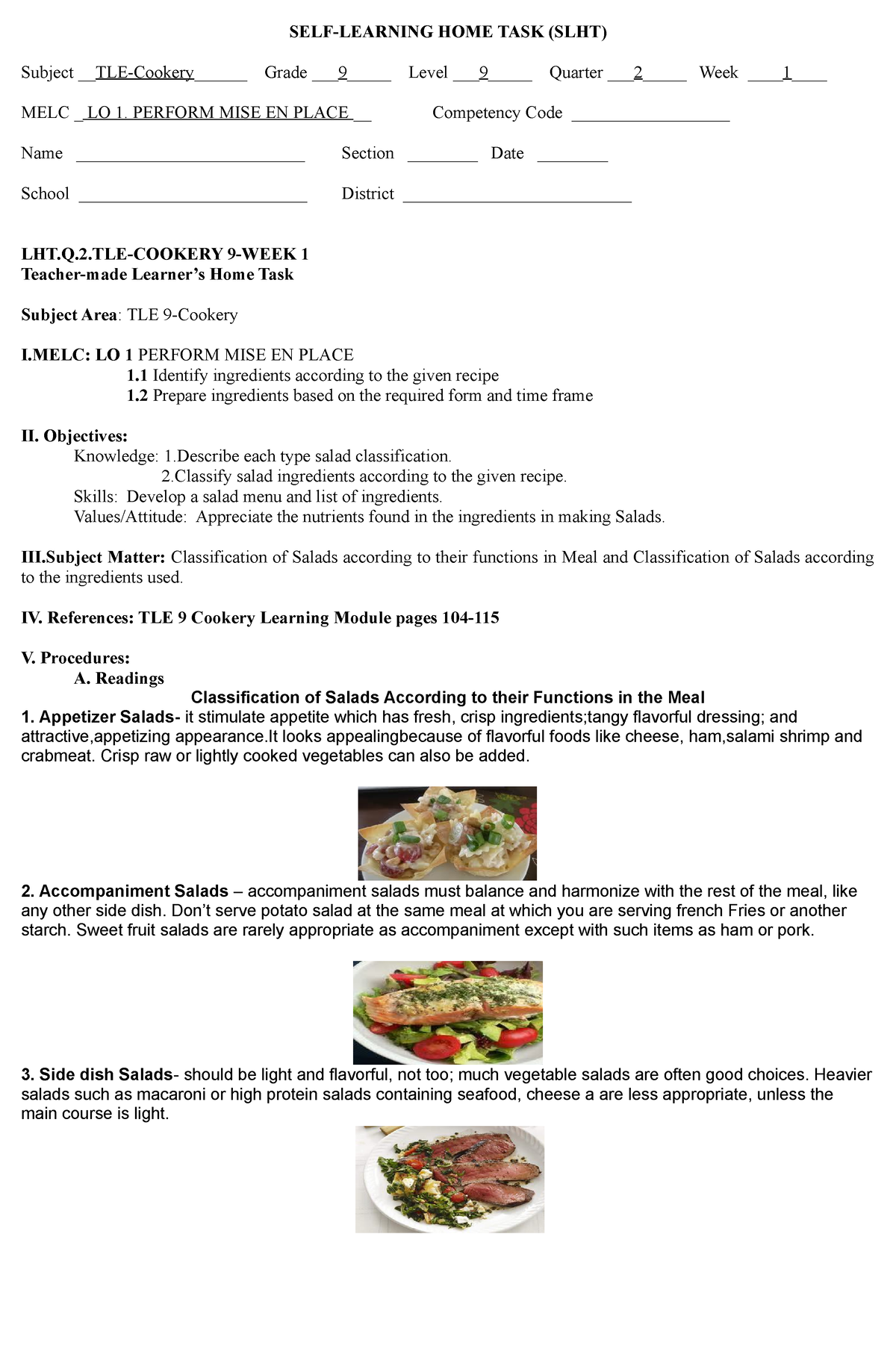 Cookery-9-LHTQ2-Week-1-2 (final) - SELF-LEARNING HOME TASK (SLHT ...