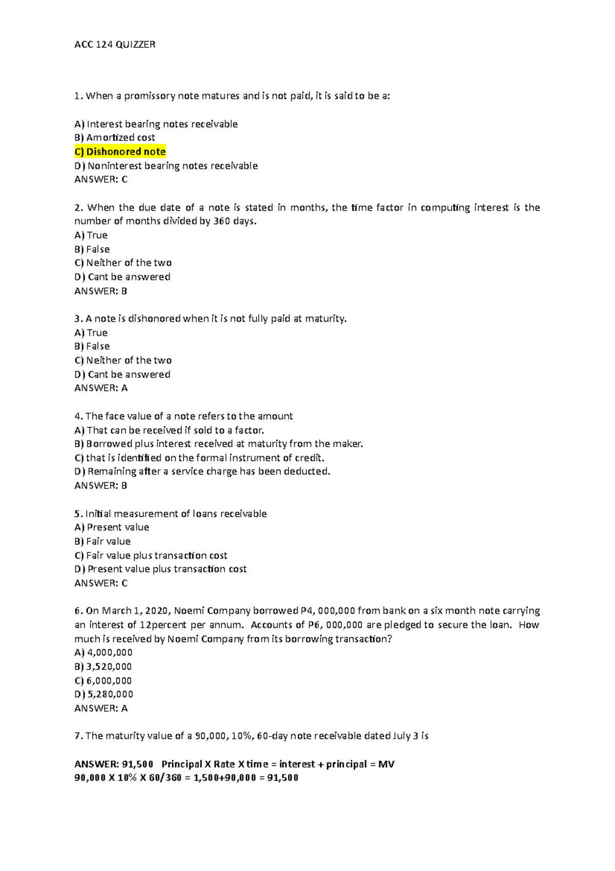 ACC 124 Quizzer 2022 - intermediate accounting 1 - Intermediate ...