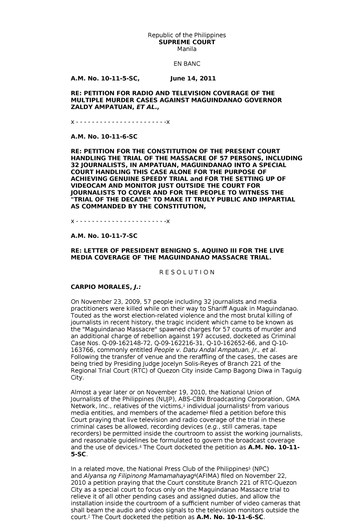 A.M. No. 2010-11-SC - Summary political law - Republic of the ...