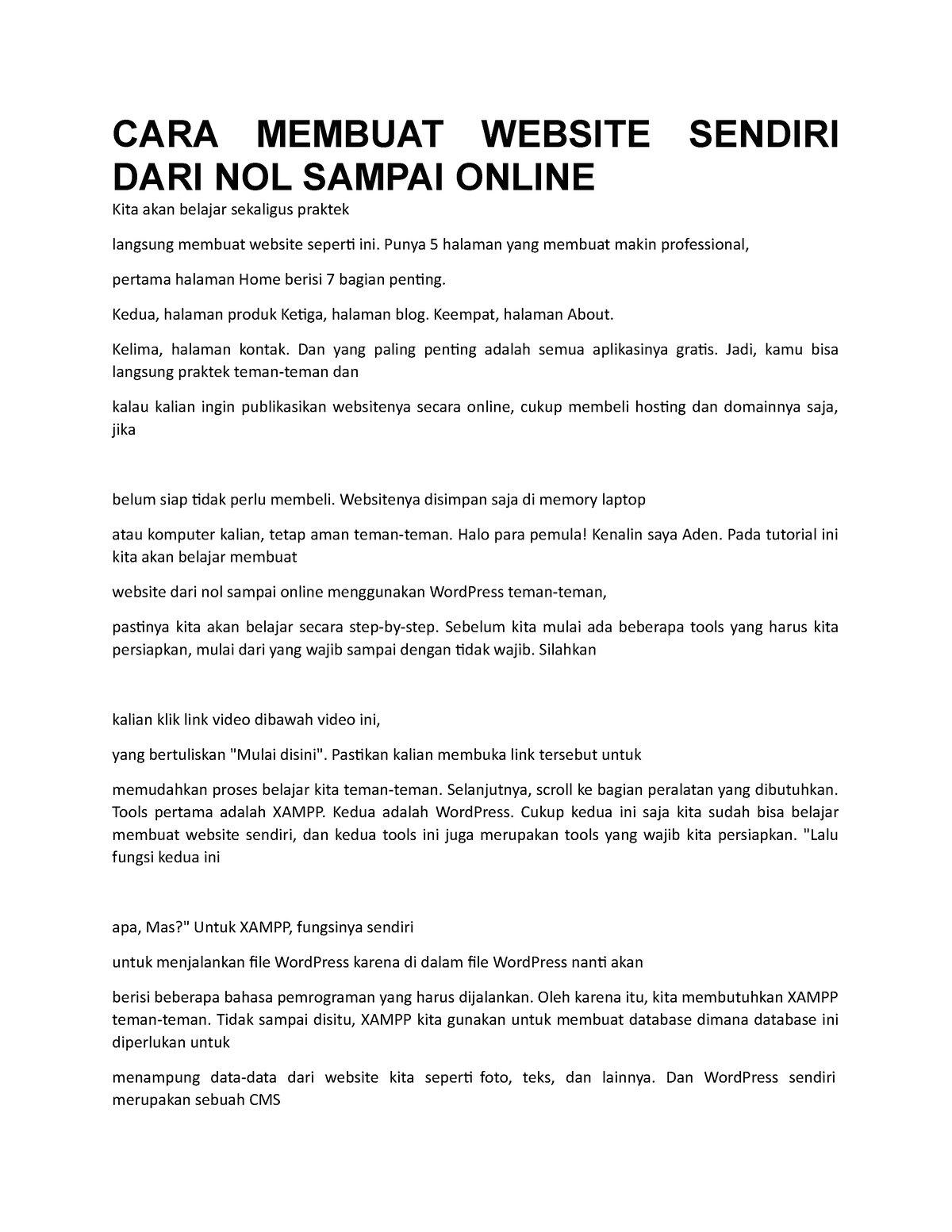 CARA Membuat Website Sendiri DARI NOL Sampai Online - CARA MEMBUAT ...