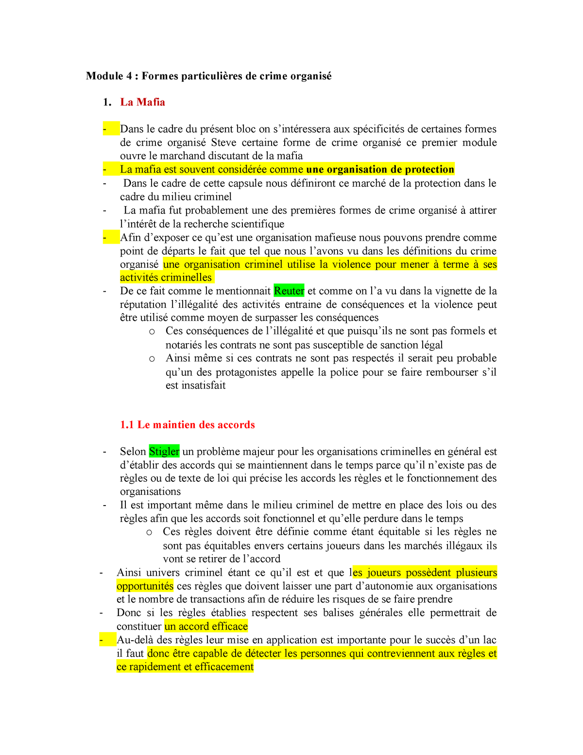 Examen Final - Module 4 : Formes particulières de crime organisé La ...