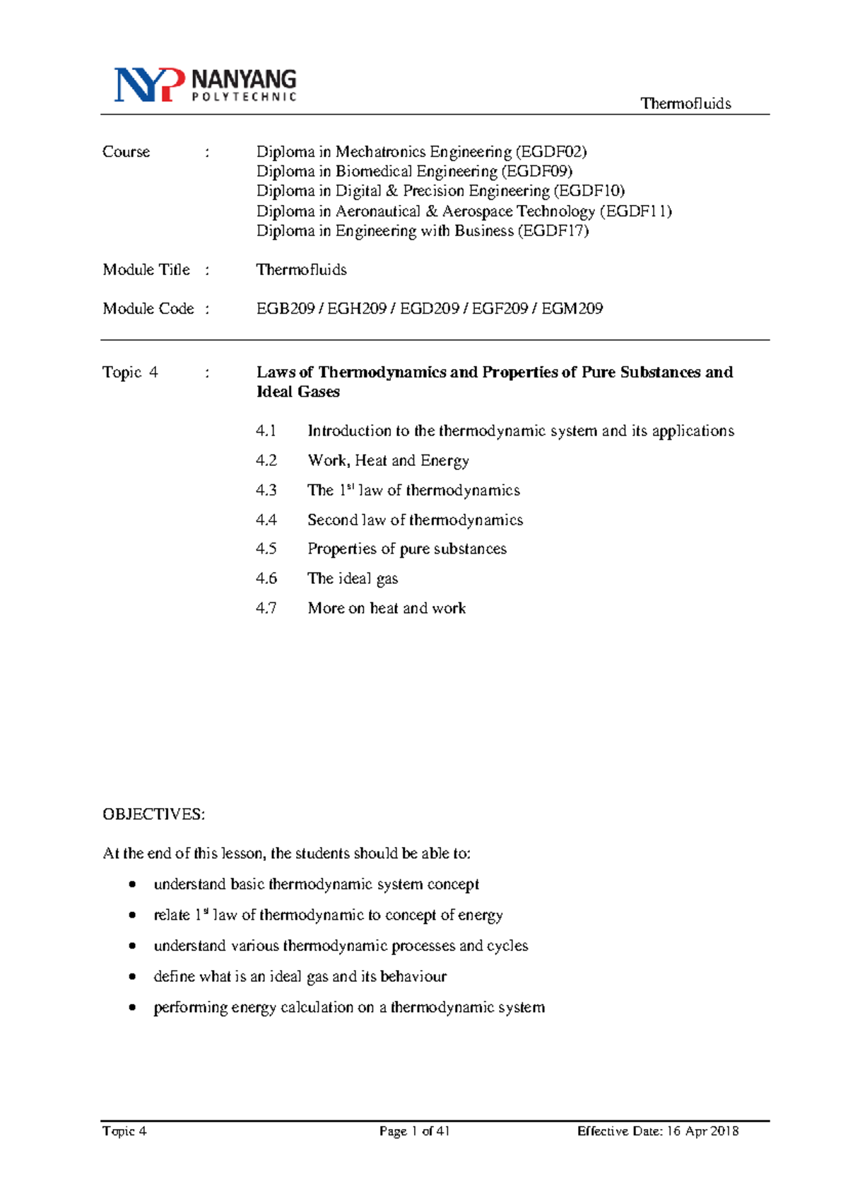 Chapter 4 Notes - Course : Diploma in Mechatronics Engineering (EGDF02 ...