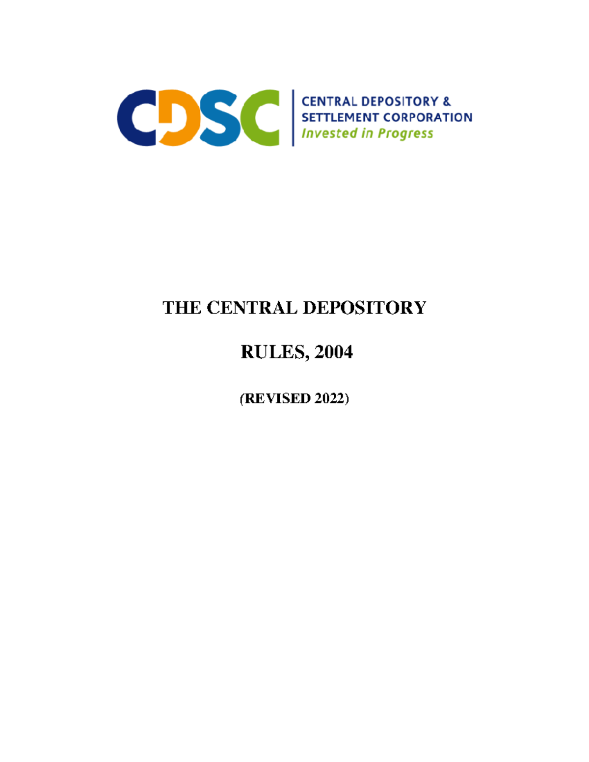 Central Depository Rules on agents THE CENTRAL DEPOSITORY RULES, 2004