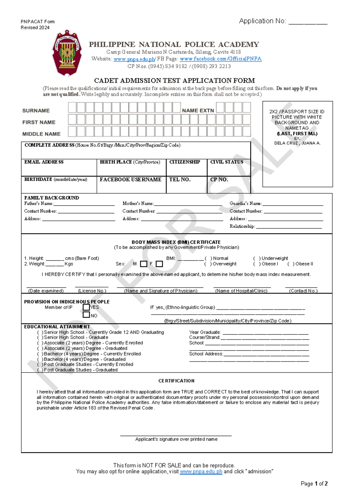 Inbound 5802626400443713921 - PNPACAT Form Application No ...