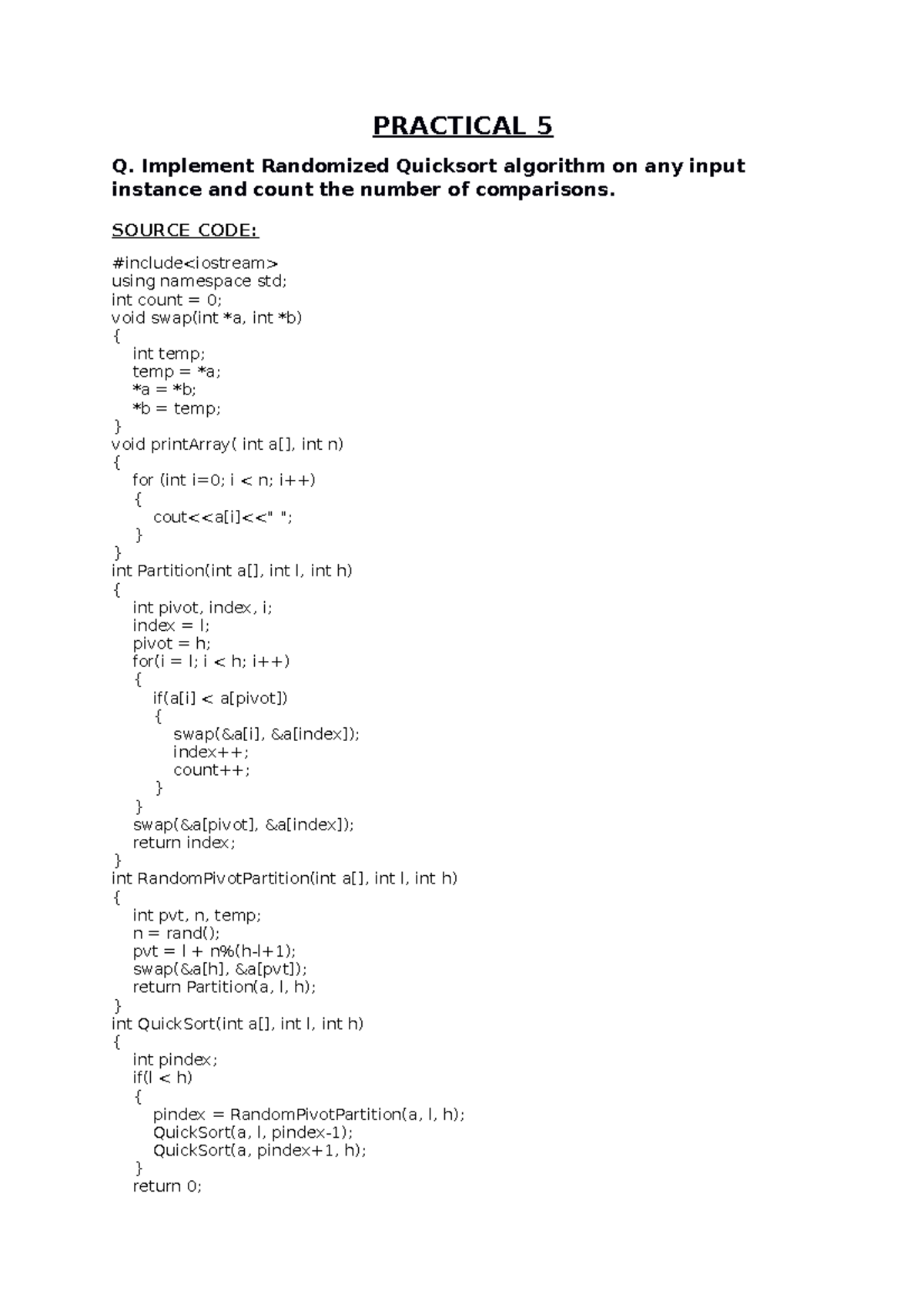Practical 5(2005 8570056) - B.Sc(H)Computer Science - Delhi University ...