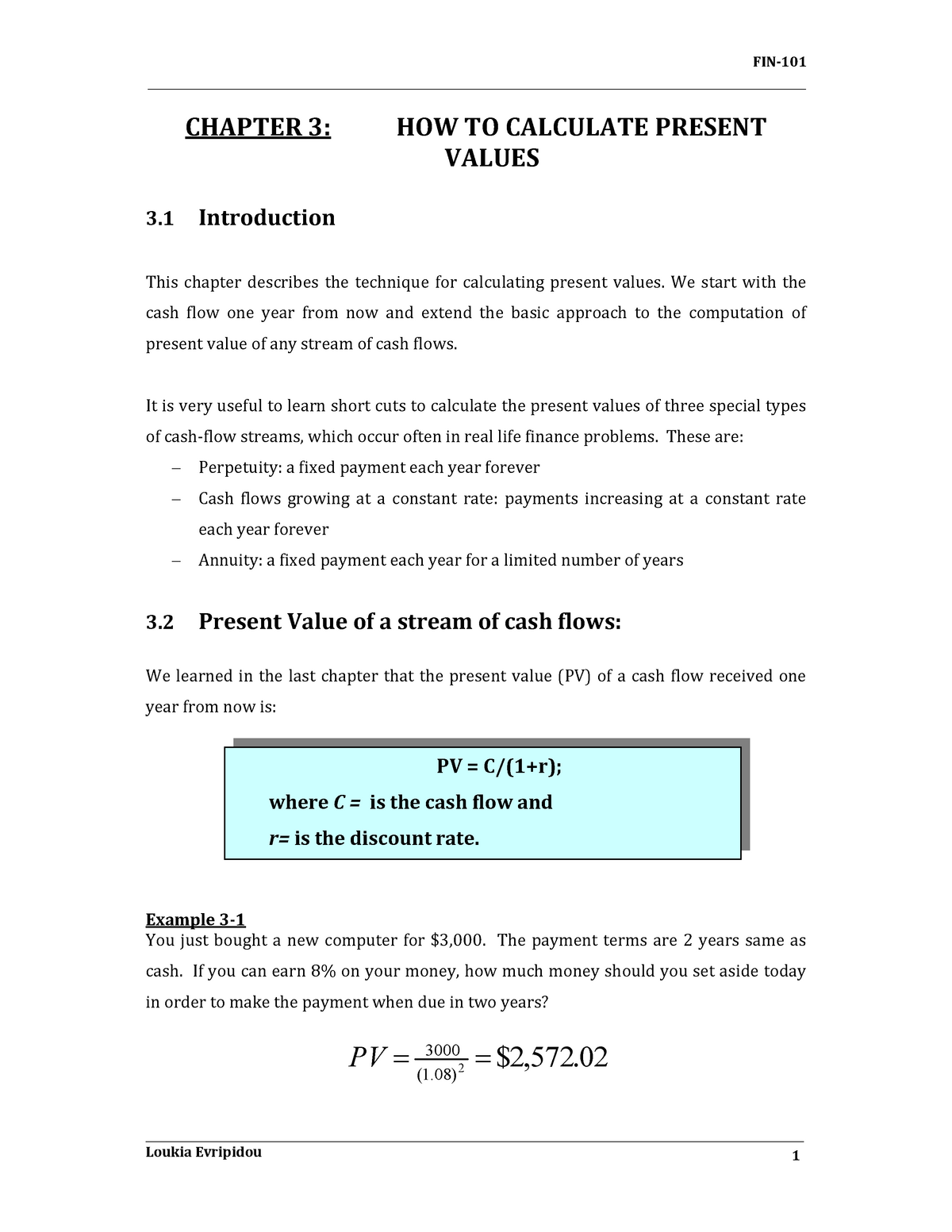 Chapter 3 Fin101 A Lecture Notes 3 Studocu