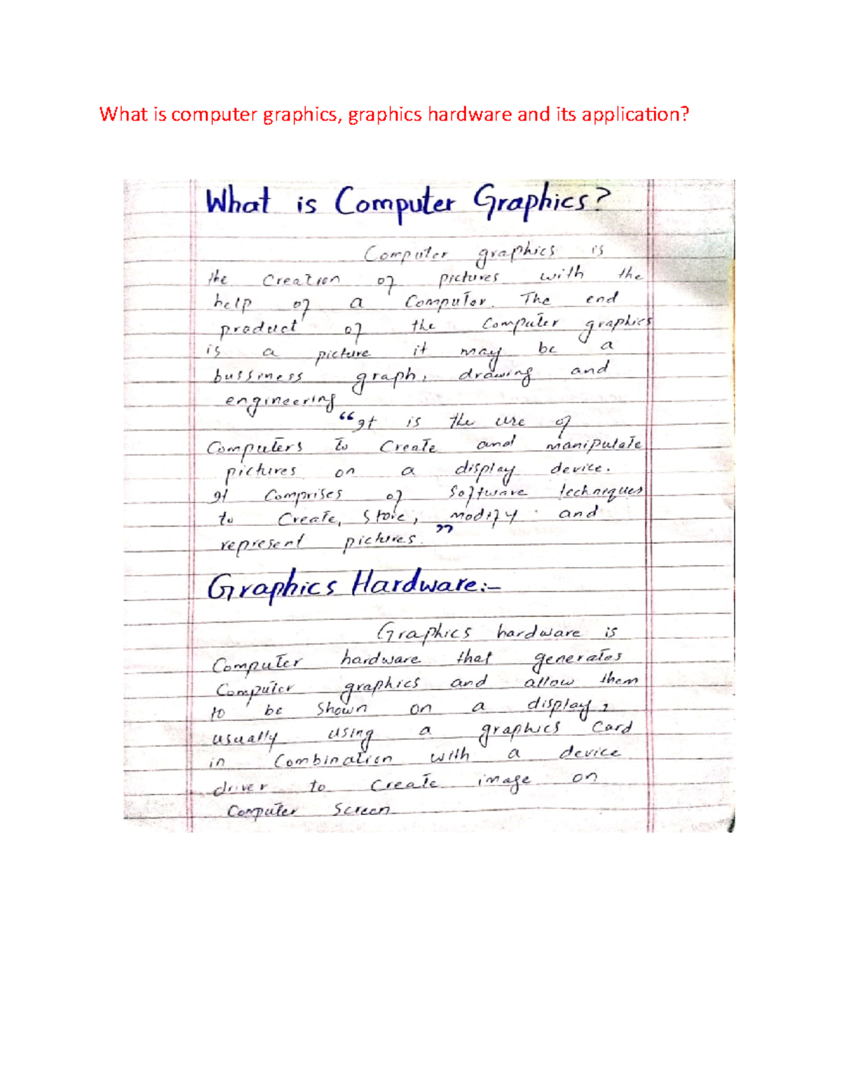 Computer graphics notes for the final course - What is computer ...