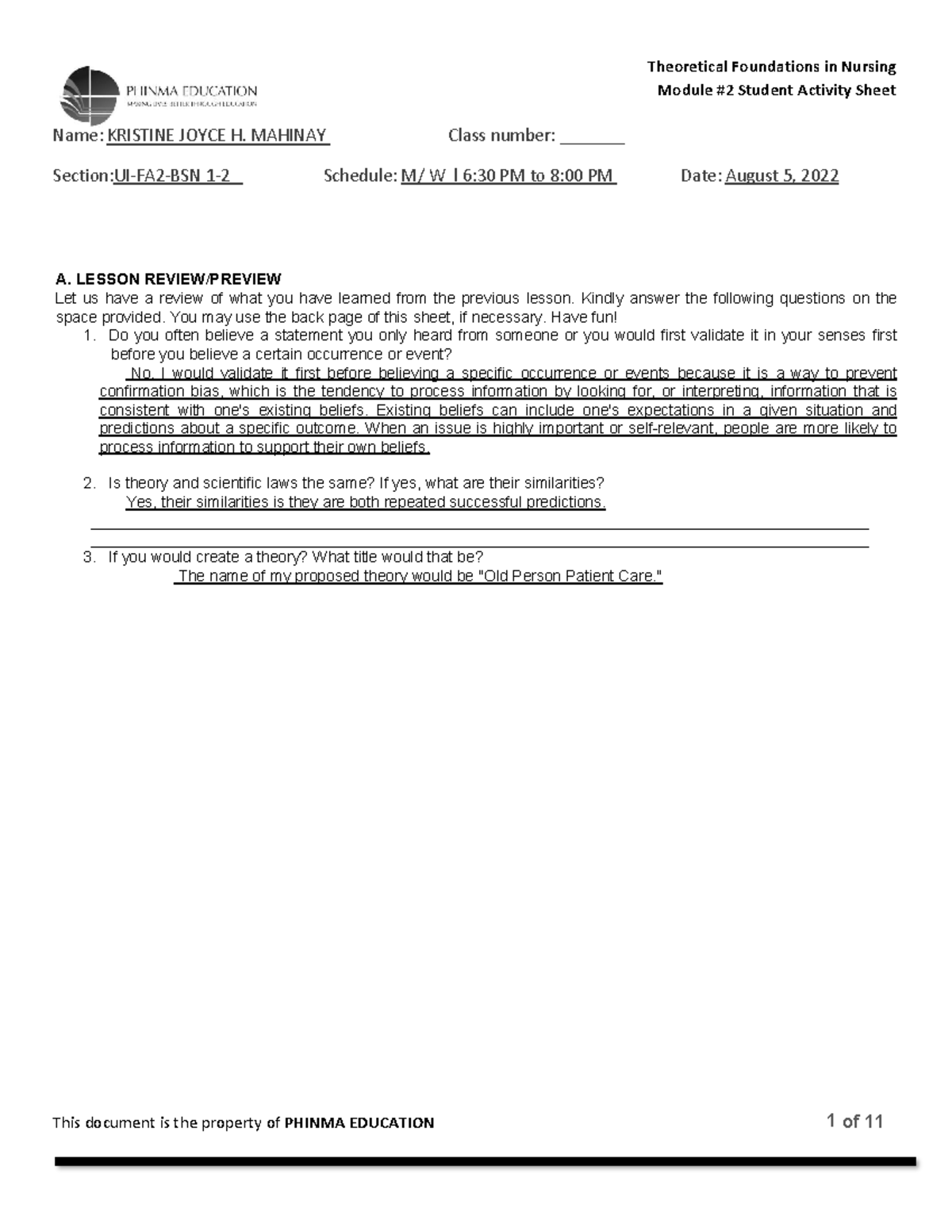 Session 2 Read this as your basis Module 2 Student Activity Sheet