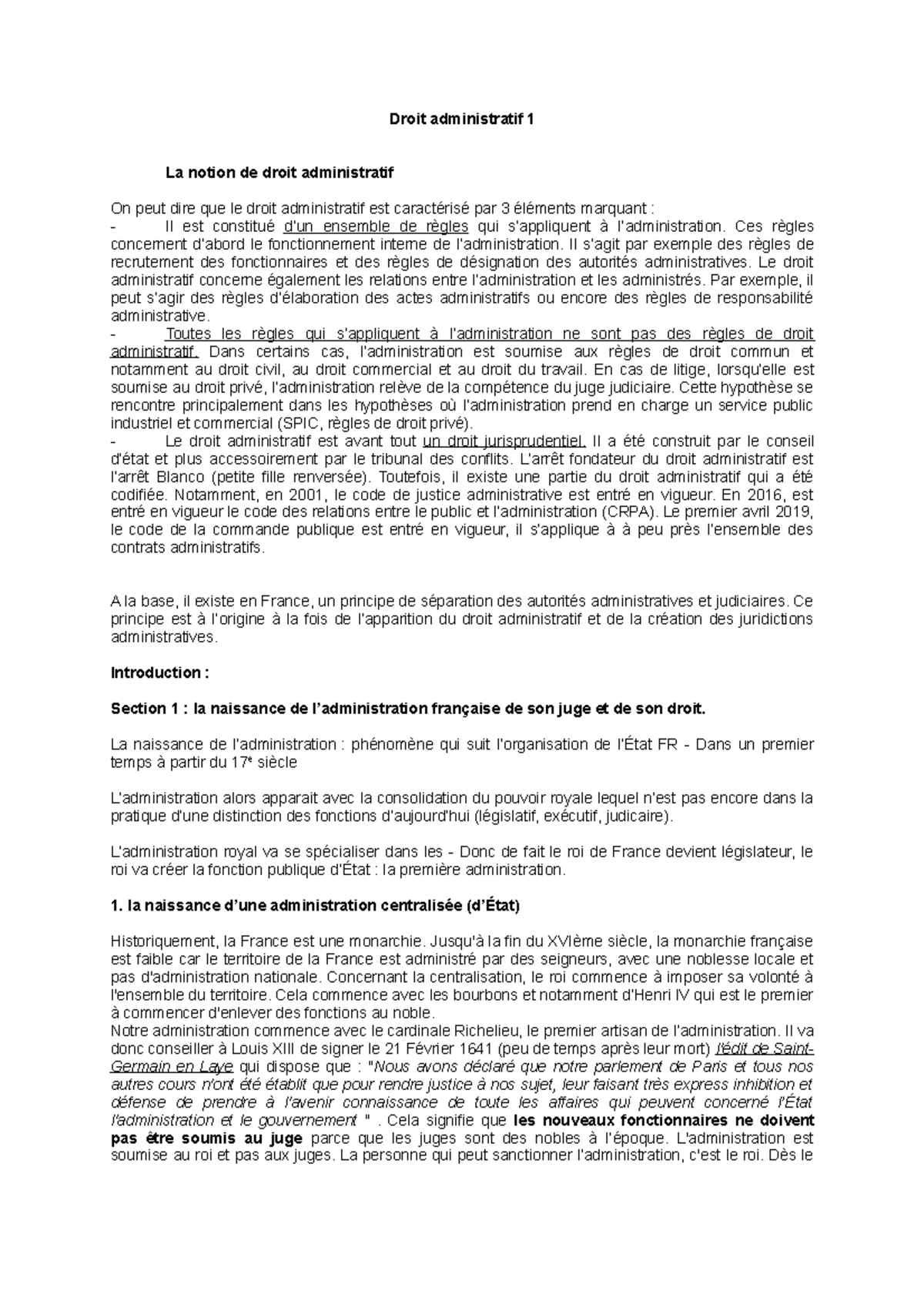 dissertation le droit administratif et l'administration