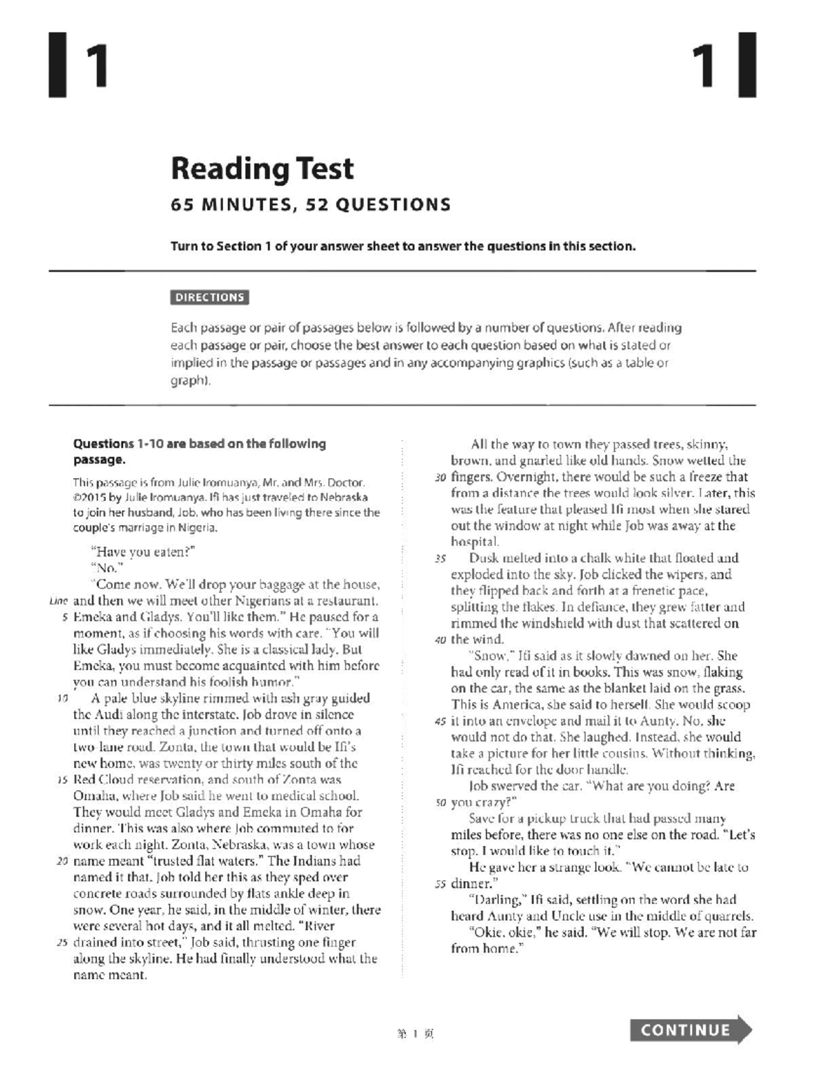 59-october-2021-us-reading-reading-test-6-5-m-i-n-u-t-e-s-5-2-q-u-e-s-t-i-o-n-s-turn-t-o