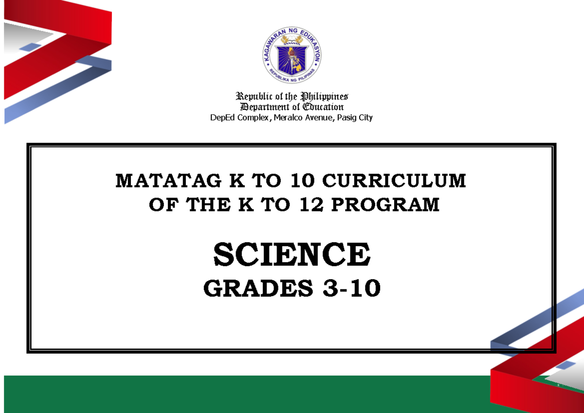 Final Matatag Science CG 2023 Grades 3 10 - Republic of the Philippines ...