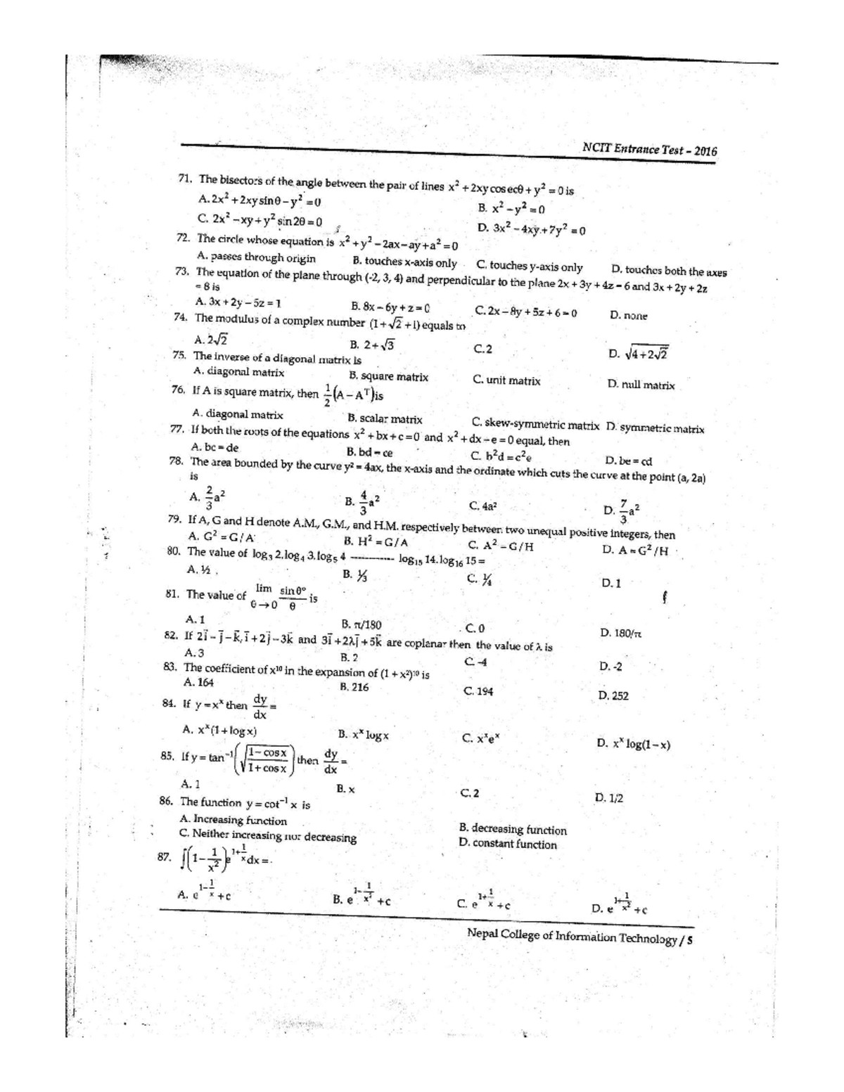 PU Entrance questions - computer - Studocu