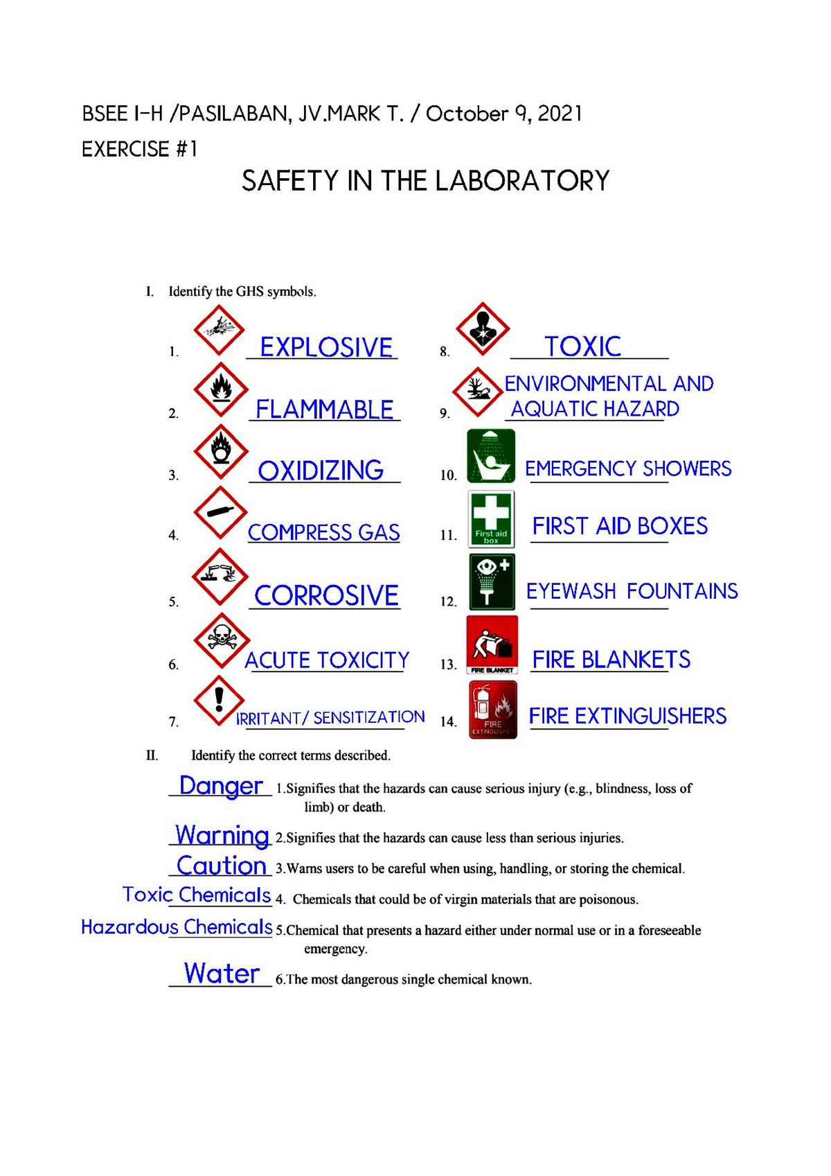 Chemistry- Safety In Laboratory - General Chemistry I - University Of ...