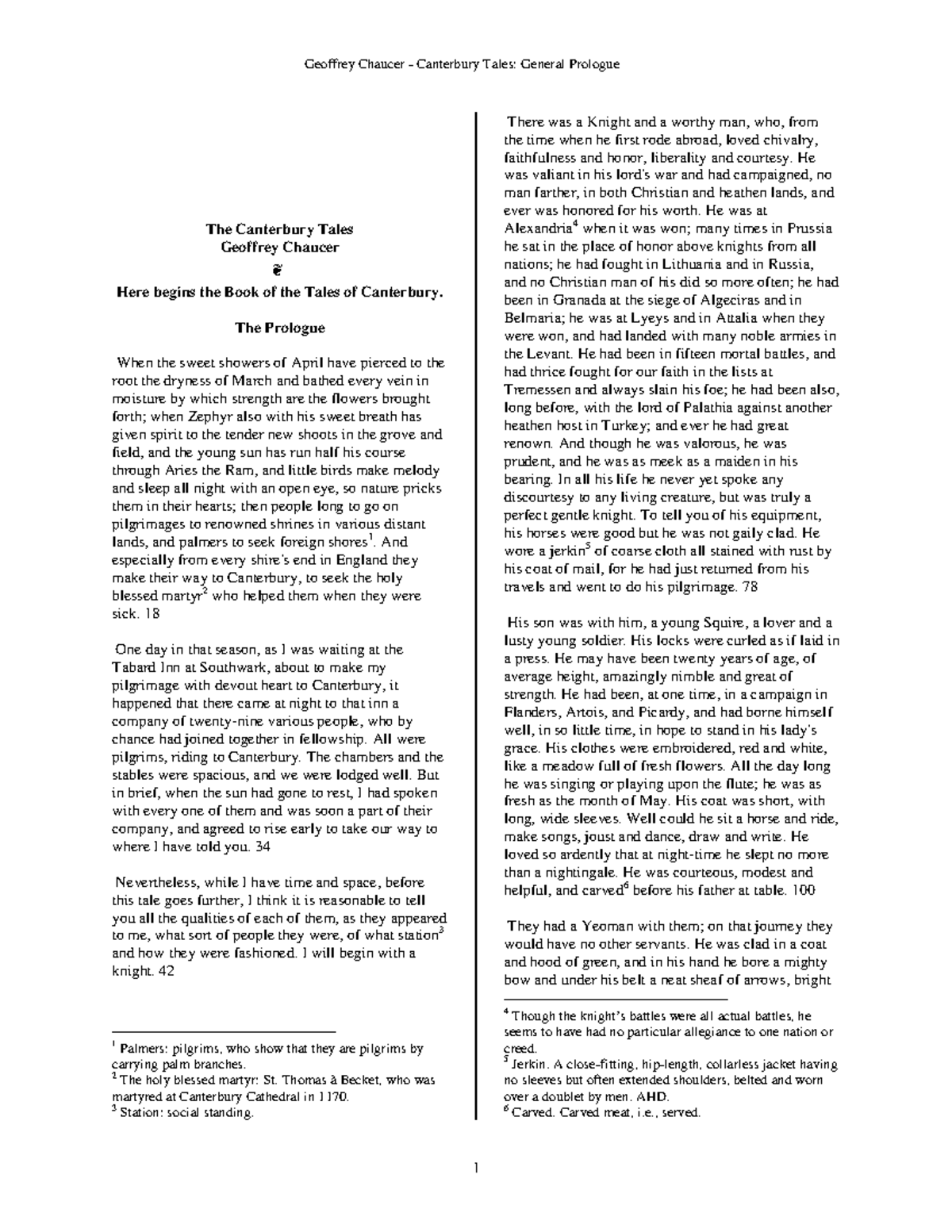 Translation of ct prologue - The Canterbury Tales Geoffrey Chaucer Here ...