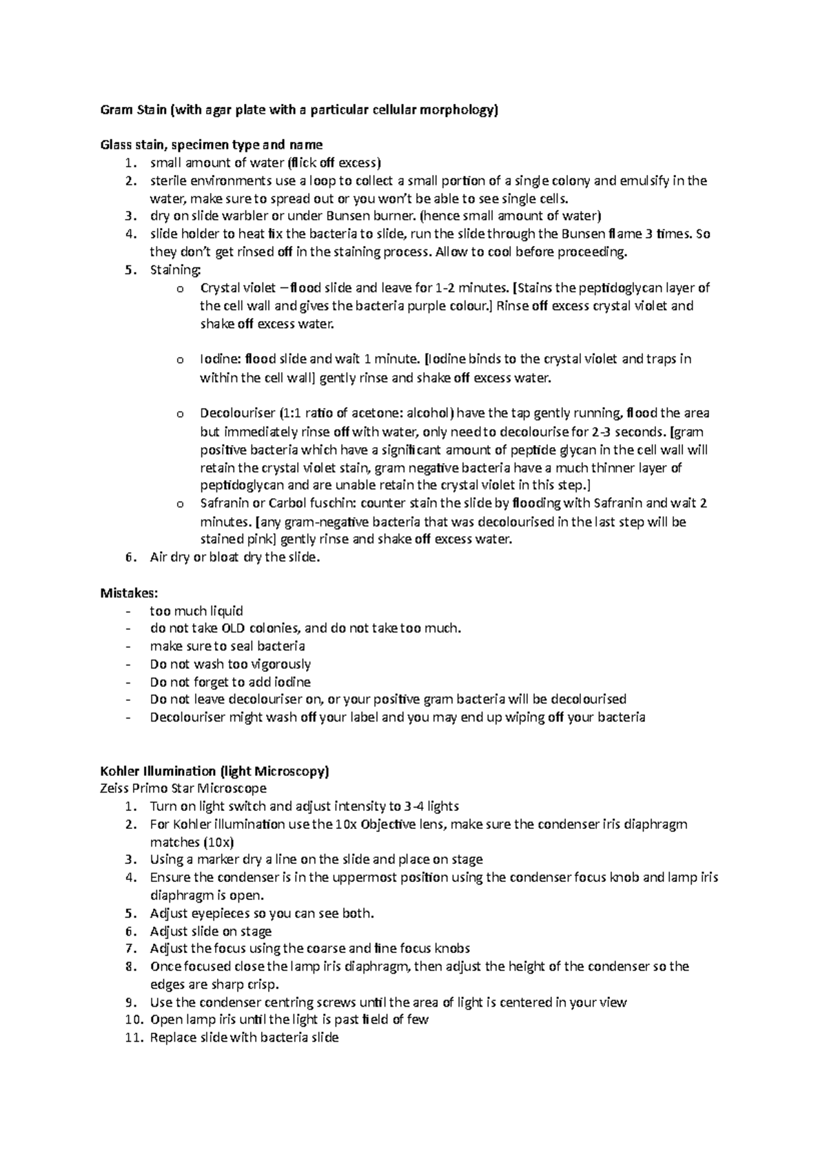 Lab 1 - Gram Stain Notes - Gram Stain (with agar plate with a ...