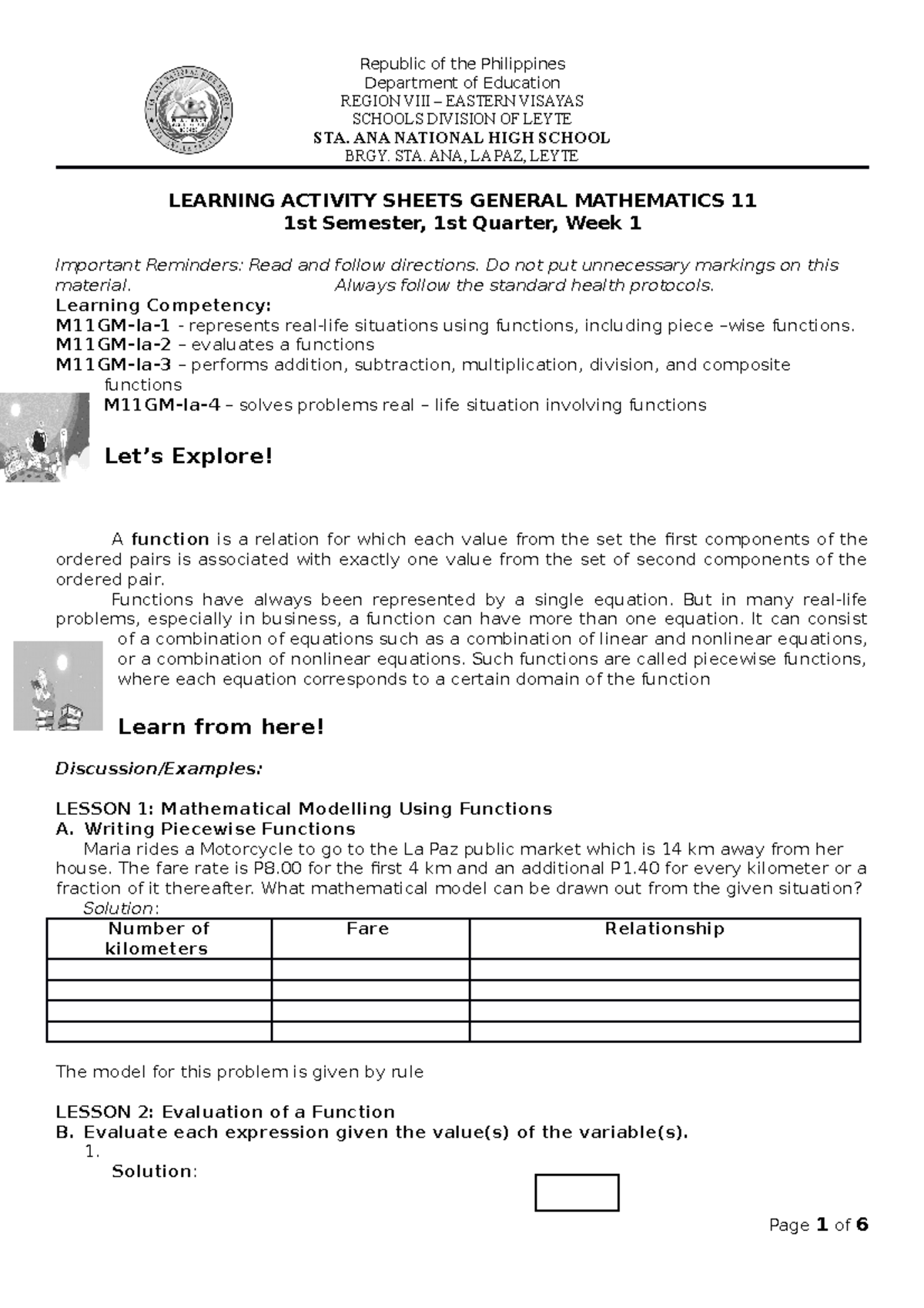 Lesson 1 Gen Math SY 2021-2022 (M11GM-Ia-1 To M11GM-Ia-4) - Republic Of ...