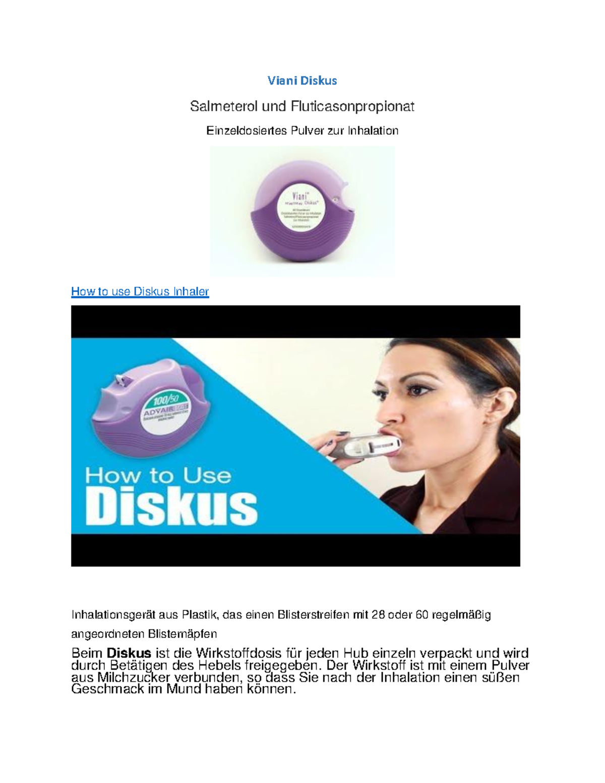 Viani Diskus - Inhalier Spray Protokolle Fragen - Viani Diskus ...