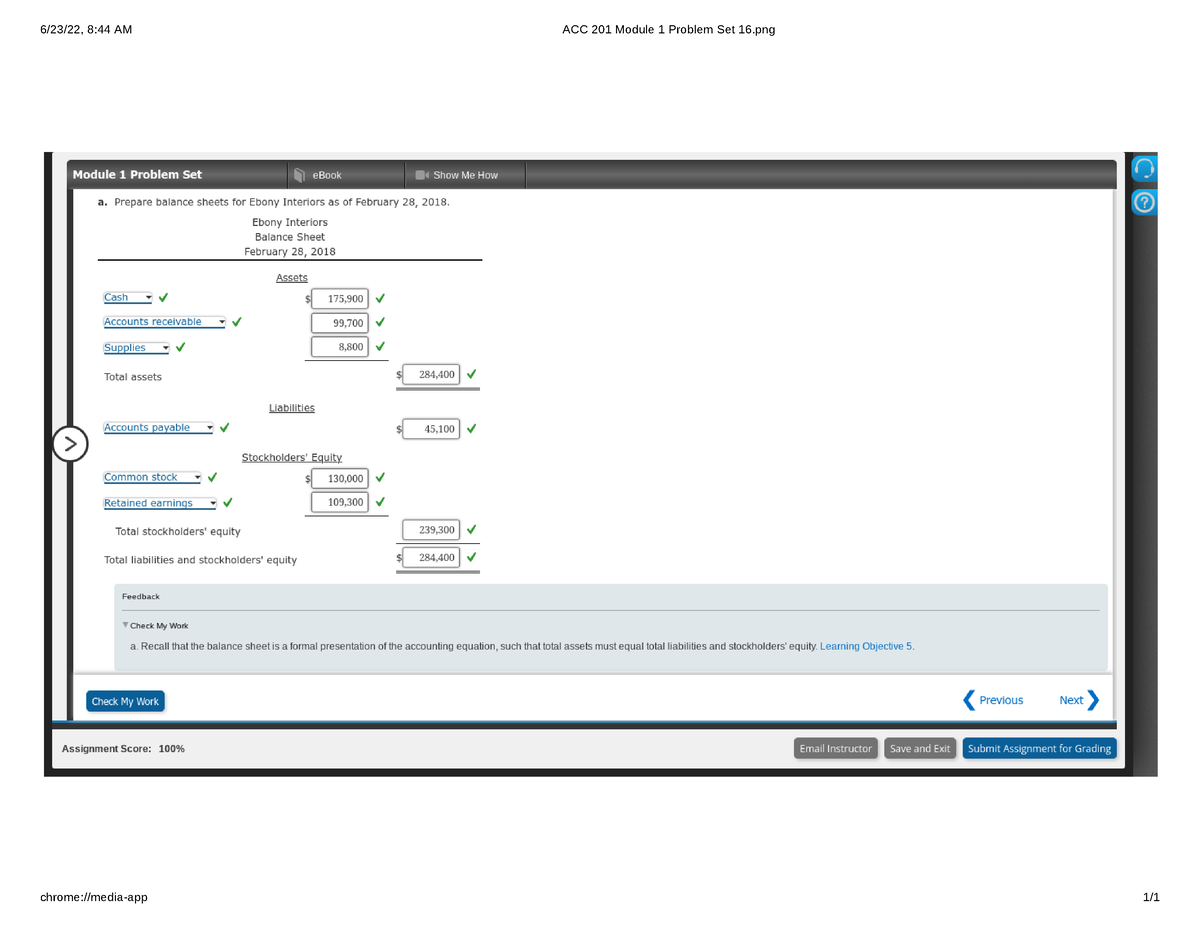 ACC 201 Module 1 Problem Set 16 - ACC 201 - 6/23/22, 8:44 AM ACC 201 ...