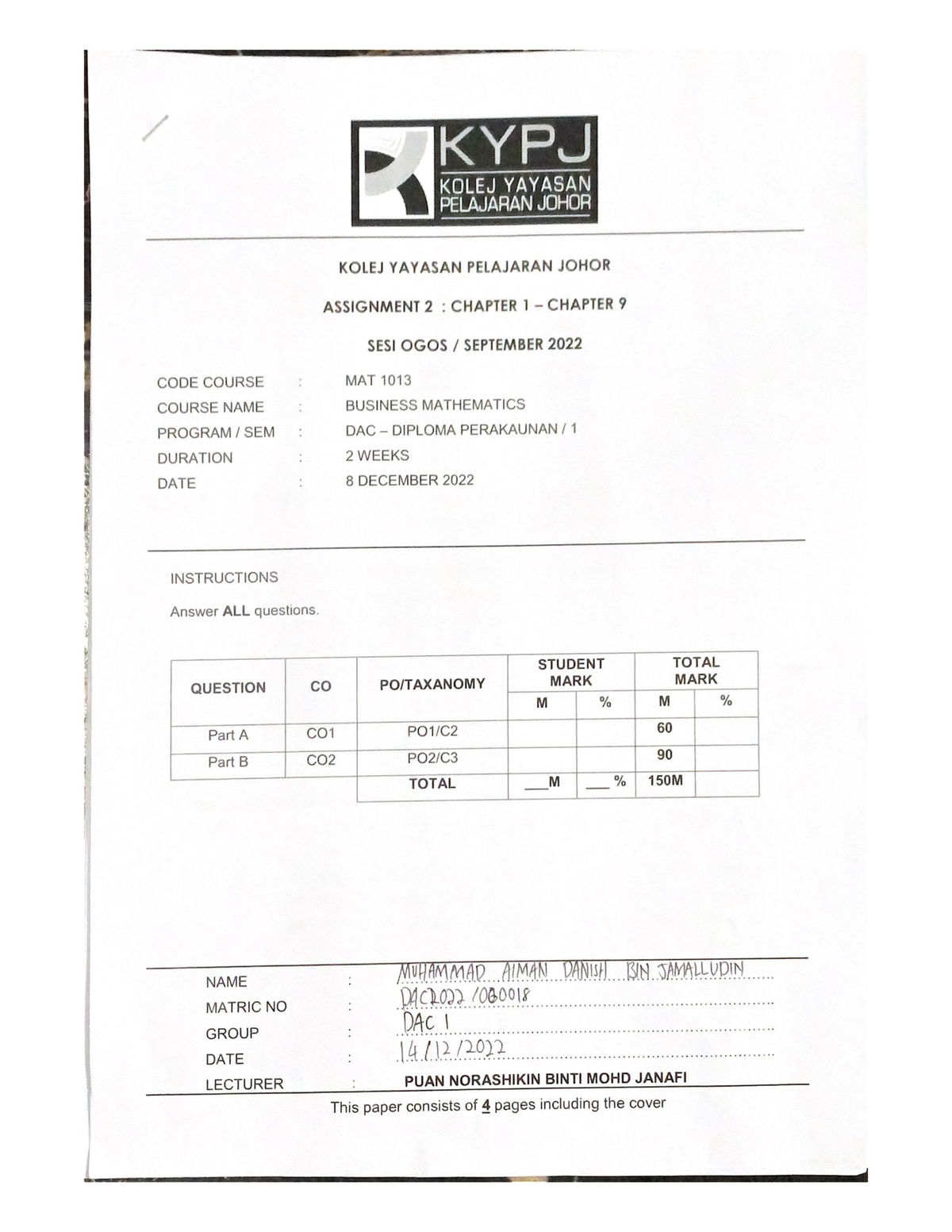 sqa national 5 business management assignment template