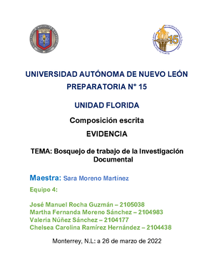 Equipo 4 Ev Apre 1 Cyela - Evidencia - UNIVERSIDAD AUTÓNOMA DE NUEVO ...