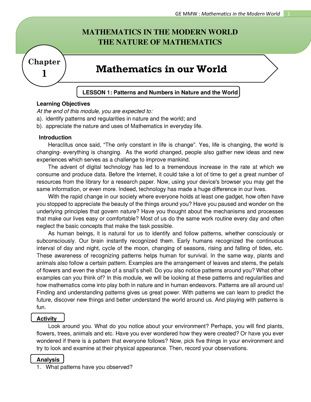 essay about mathematics in modern world