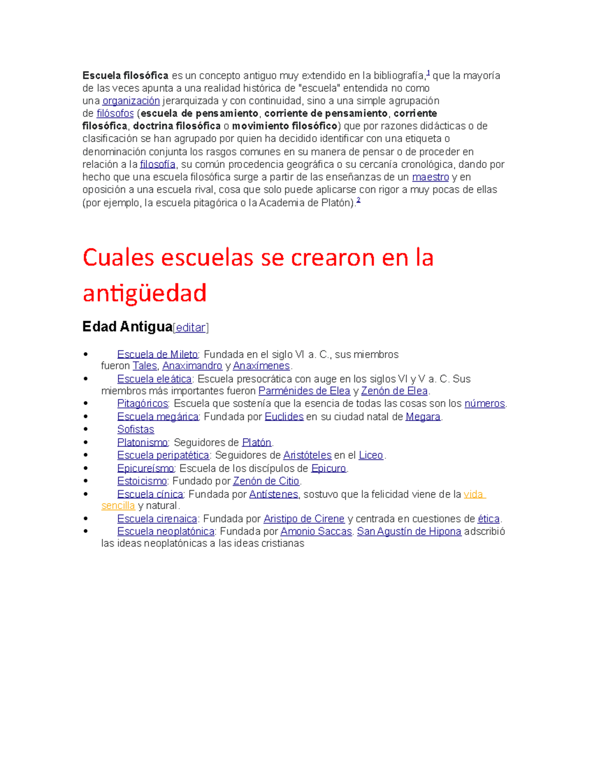 Escuela filosófica te ayudara mucho en filosofía Escuela filosófica