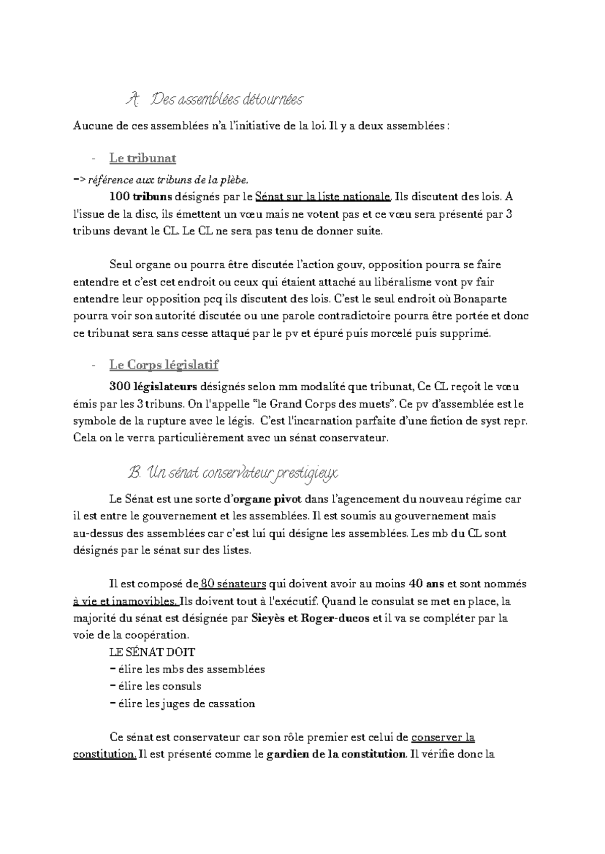 HCFF - cours HCF - A. Des assemblées détournées Aucune de ces ...