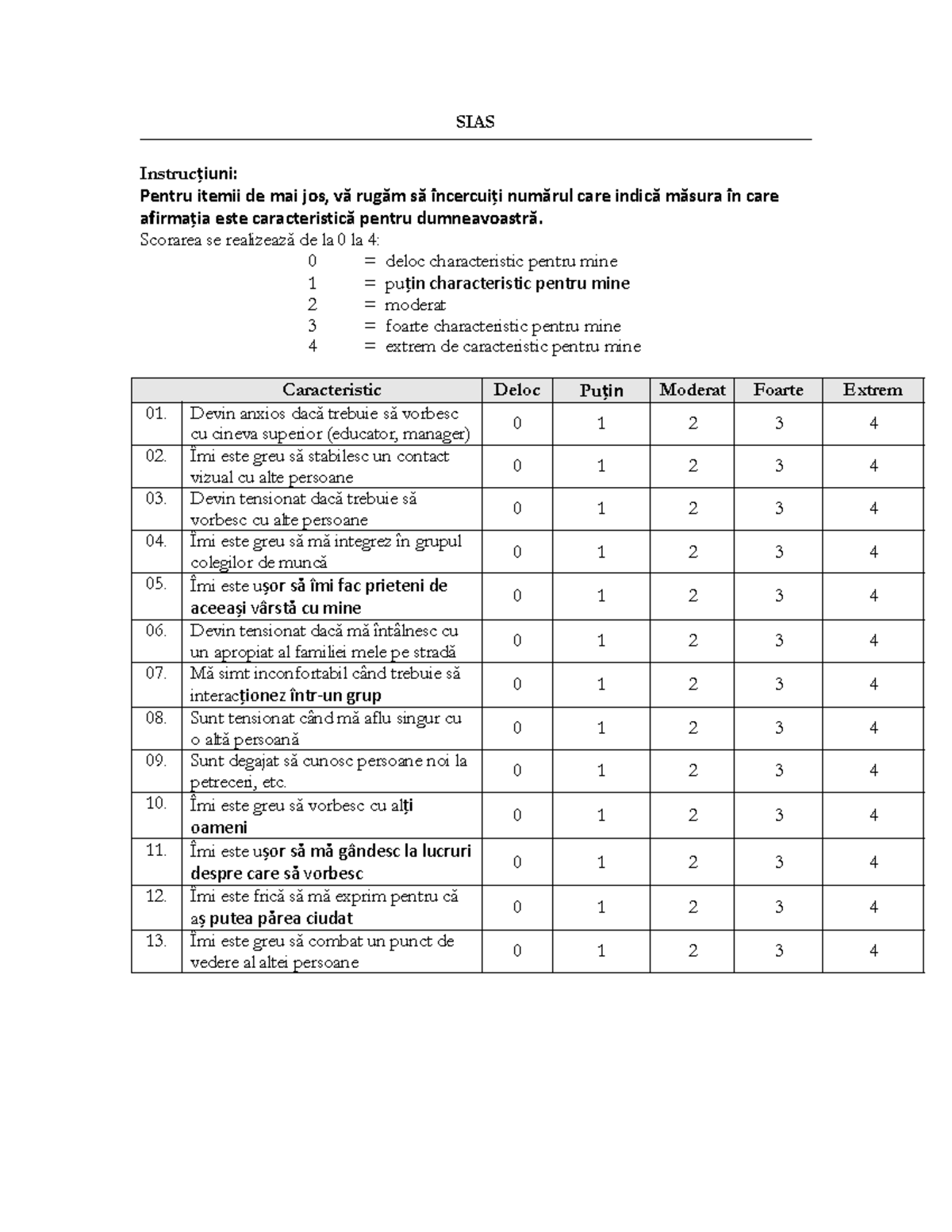 Social Interraction - Instrument evaluare - SIAS Instrucțiuni: Pentru ...