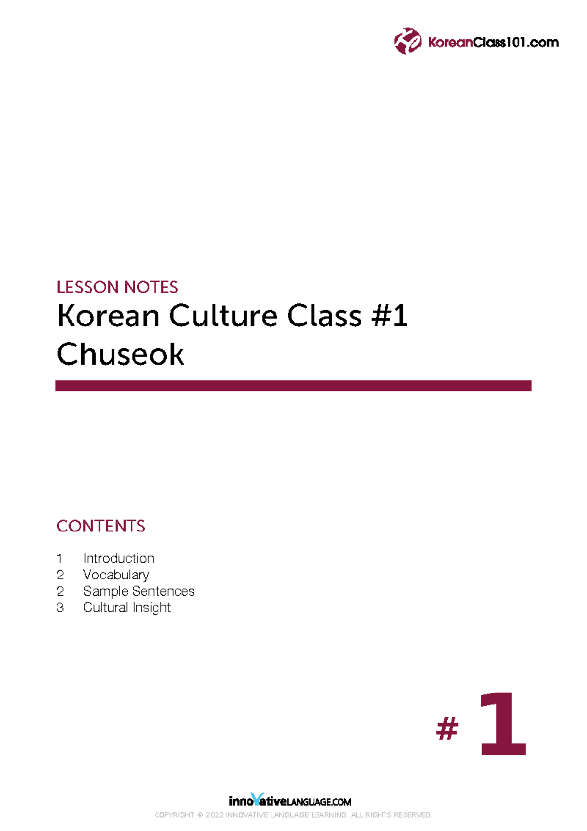 001 KCC L1 092507 kclass 101 - LESSON NOTES Korean Culture Class ...