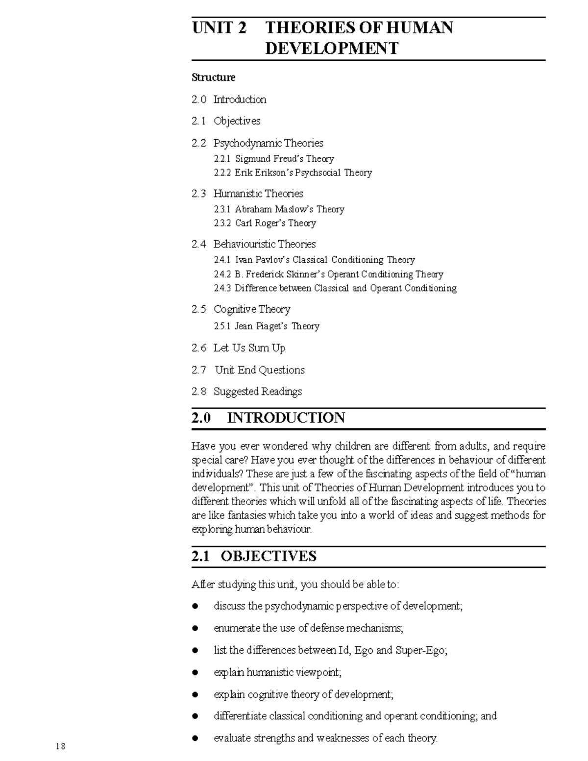 Theories of development - UNIT 2 THEORIES OF HUMAN DEVELOPMENT ...
