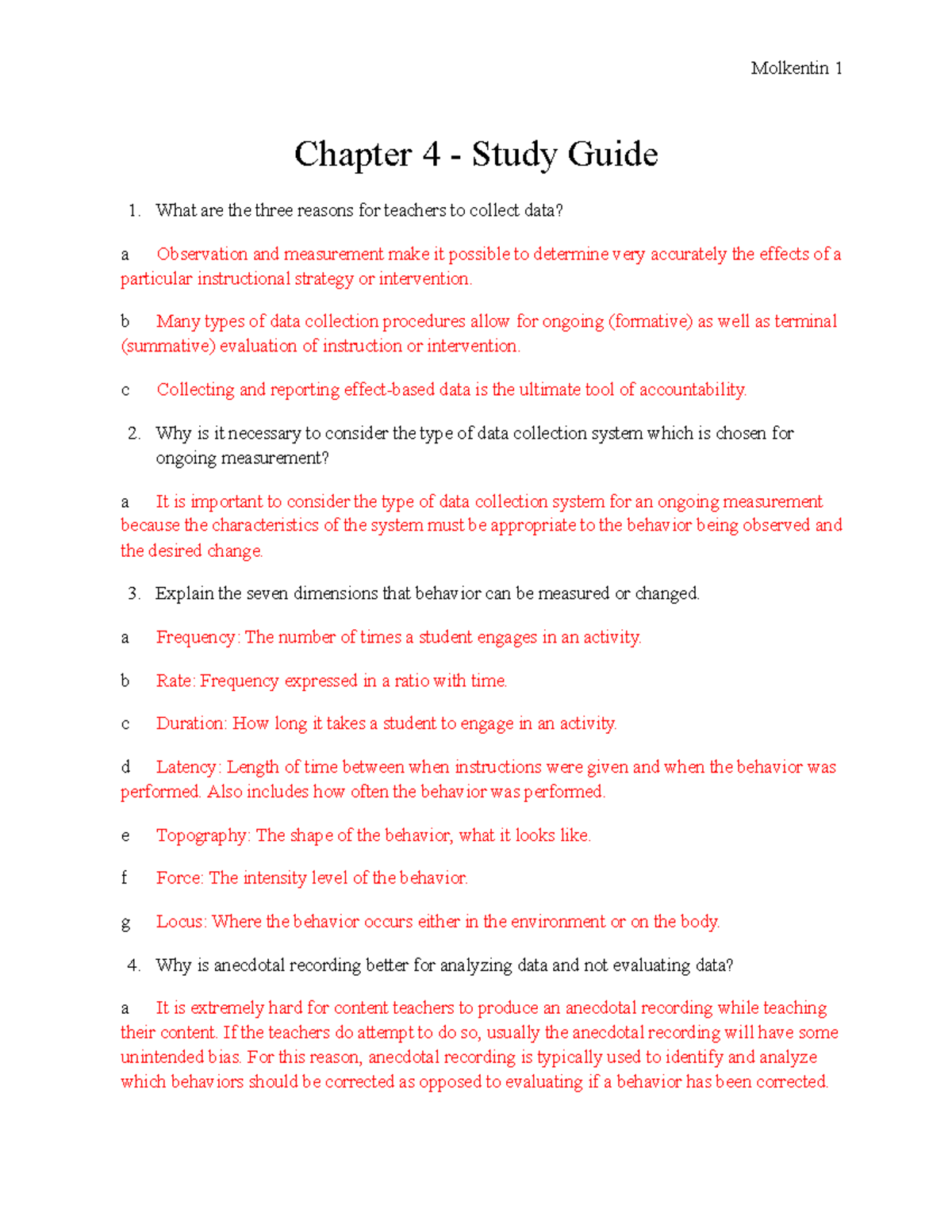 Chapter 4 Study Guide - Chapter 4 - Study Guide What are the three ...