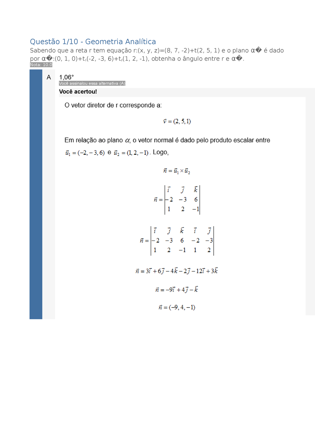 Geometria Analitica Apol Uninter 2023 Questão 110 Geometria Analítica Sabendo Que A Reta R 9386