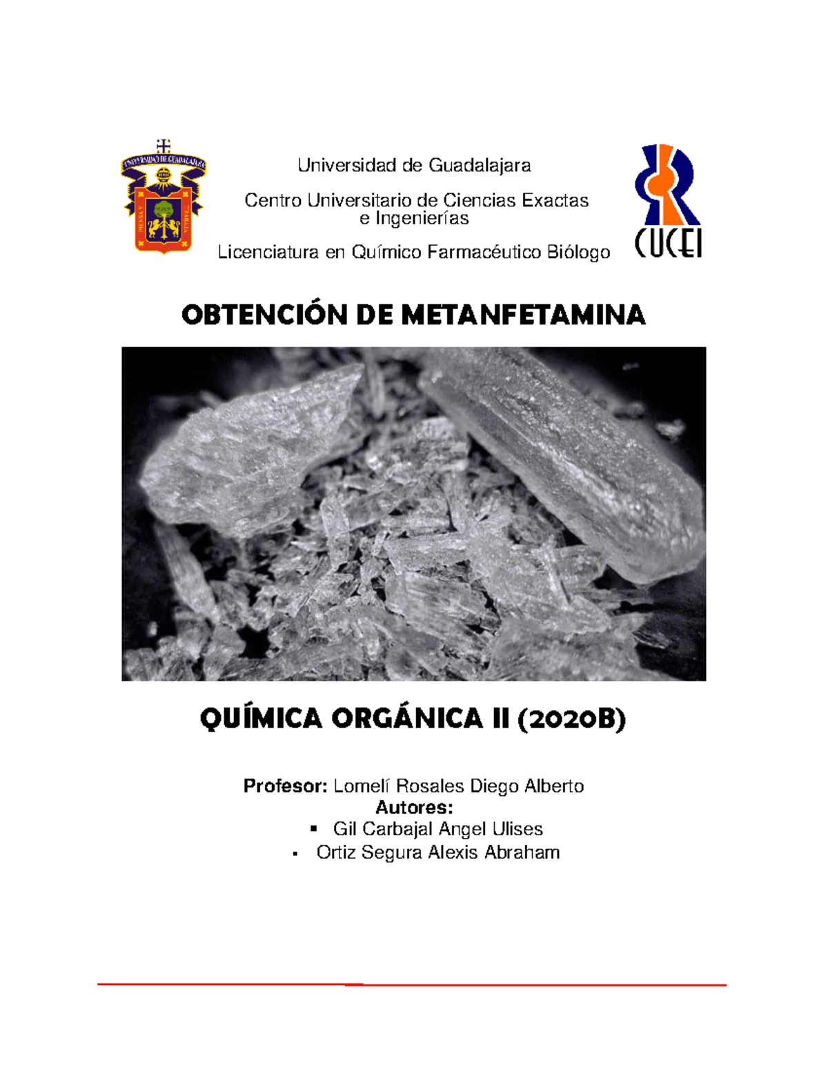 Obtención De Metanfetamina - Universidad De Guadalajara Centro ...