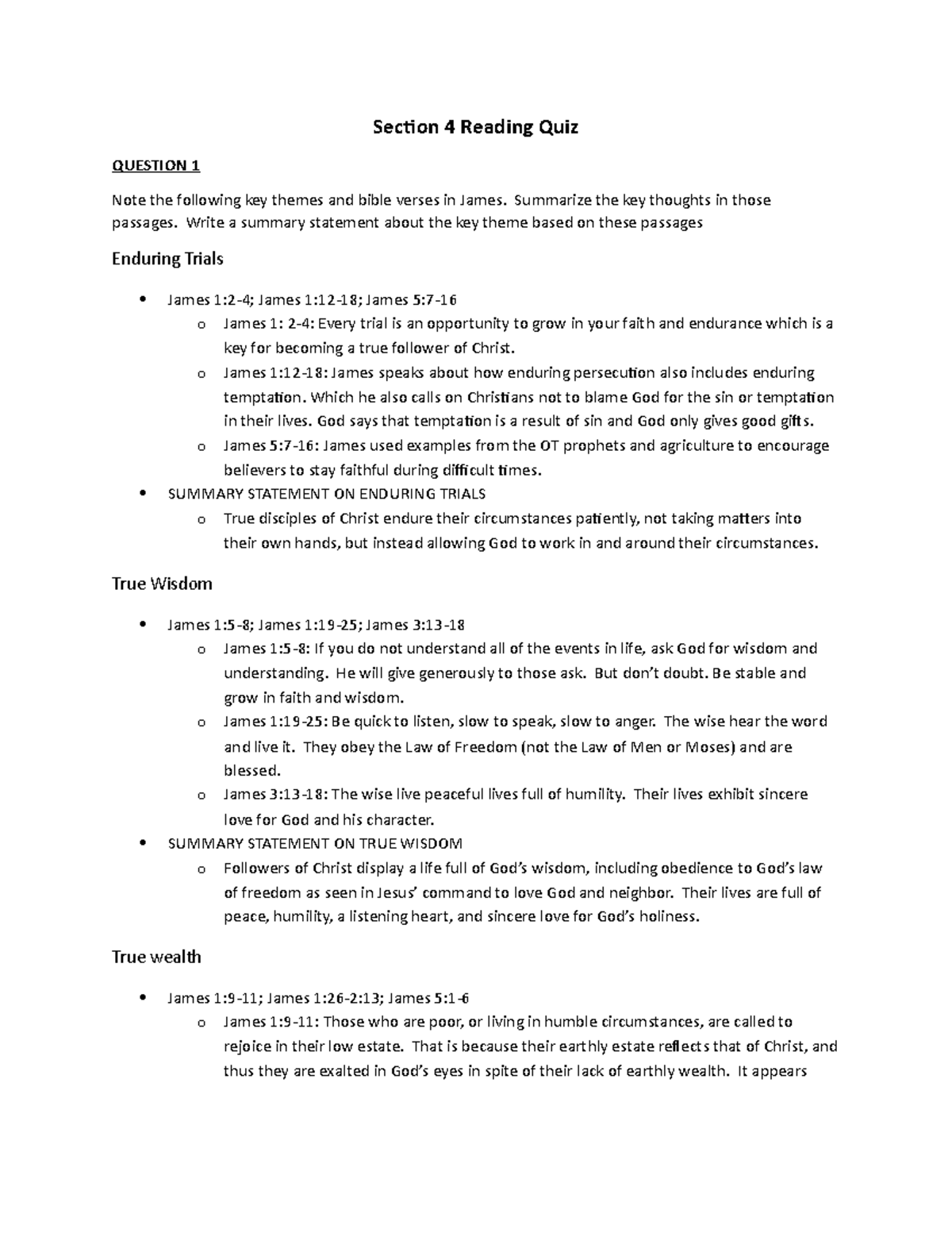 Section 4 Reading Quiz - Religion New Testament - Section 4 Reading ...