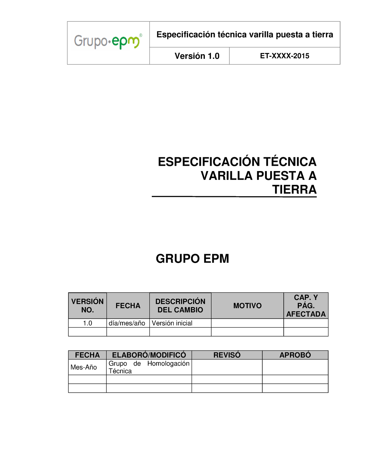 ELECTRICIDAD INDUSTRIAL - Especificación Técnica Varilla Puesta A ...