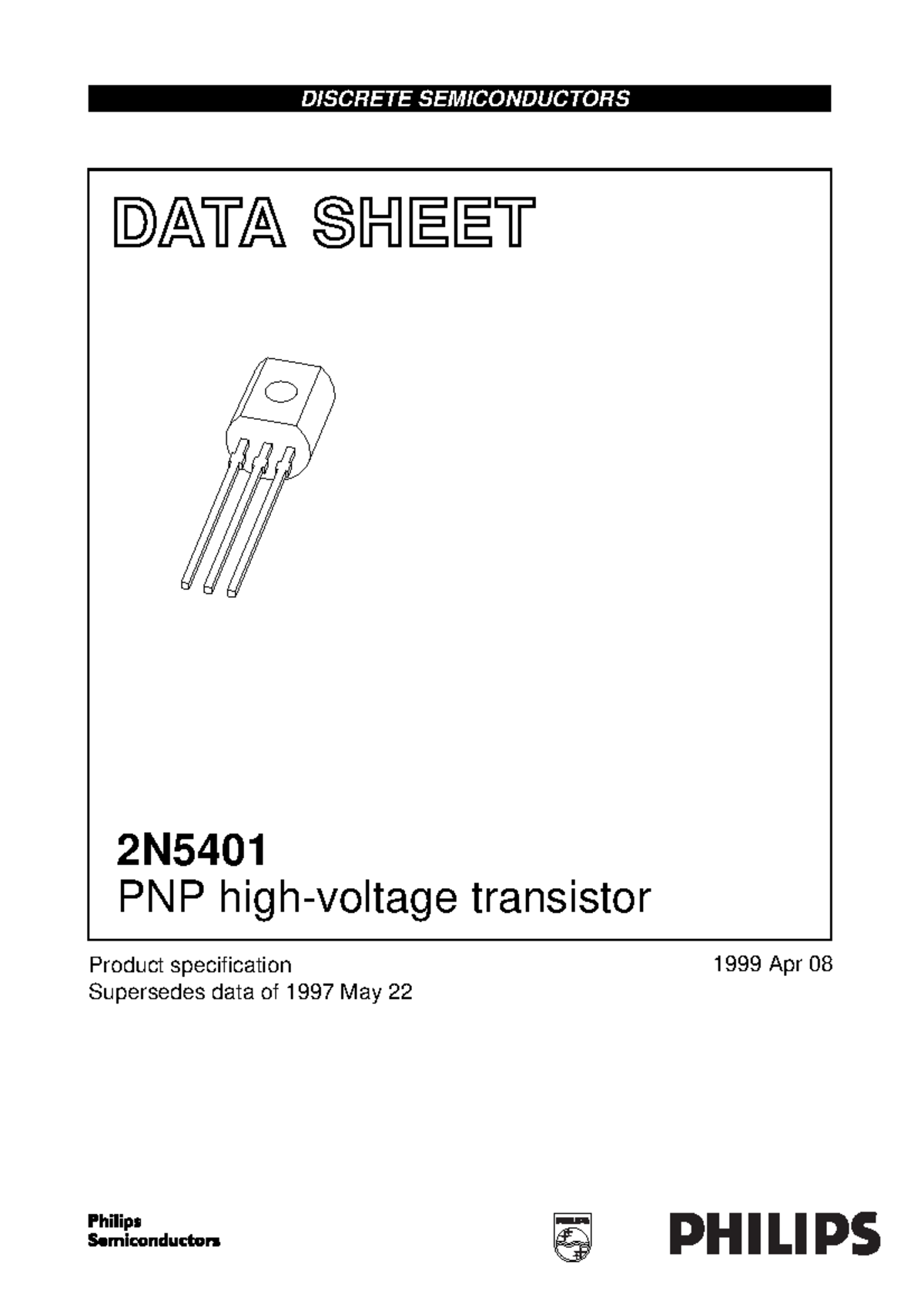 2N5401 - DATA SHEET Product specification Supersedes data of 1997 May ...
