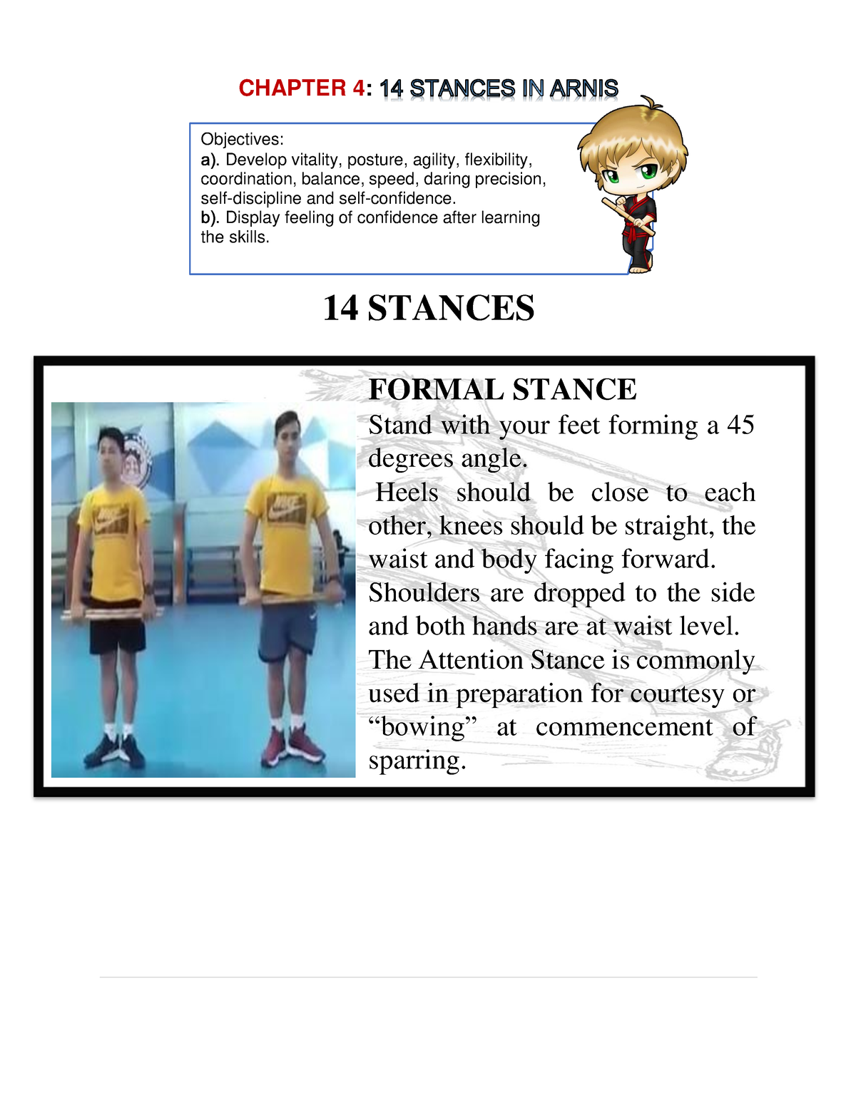 make an essay about 14 stances