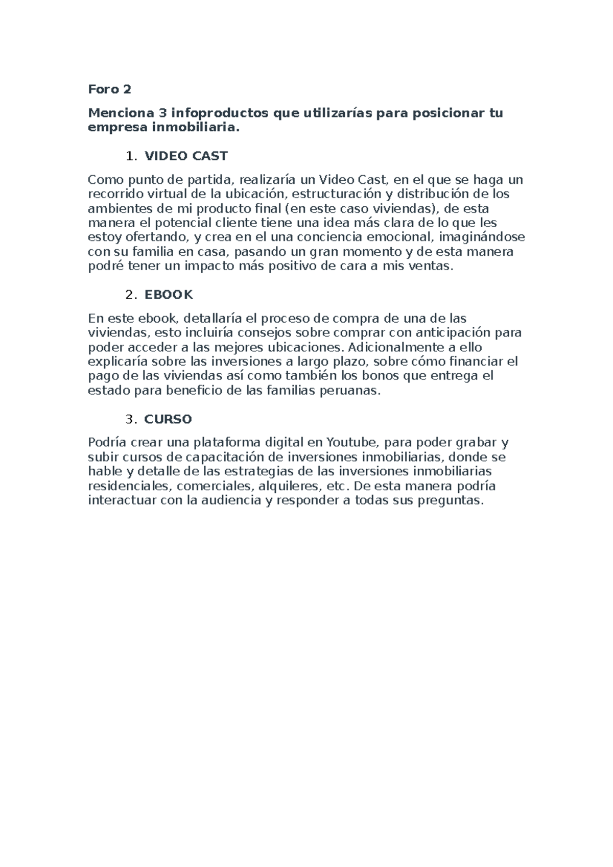 Foro 2 - foro 2 marketing - Foro 2 Menciona 3 infoproductos que ...