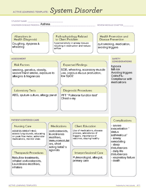 Emphysema System Disorder template System disorder template from ati ...