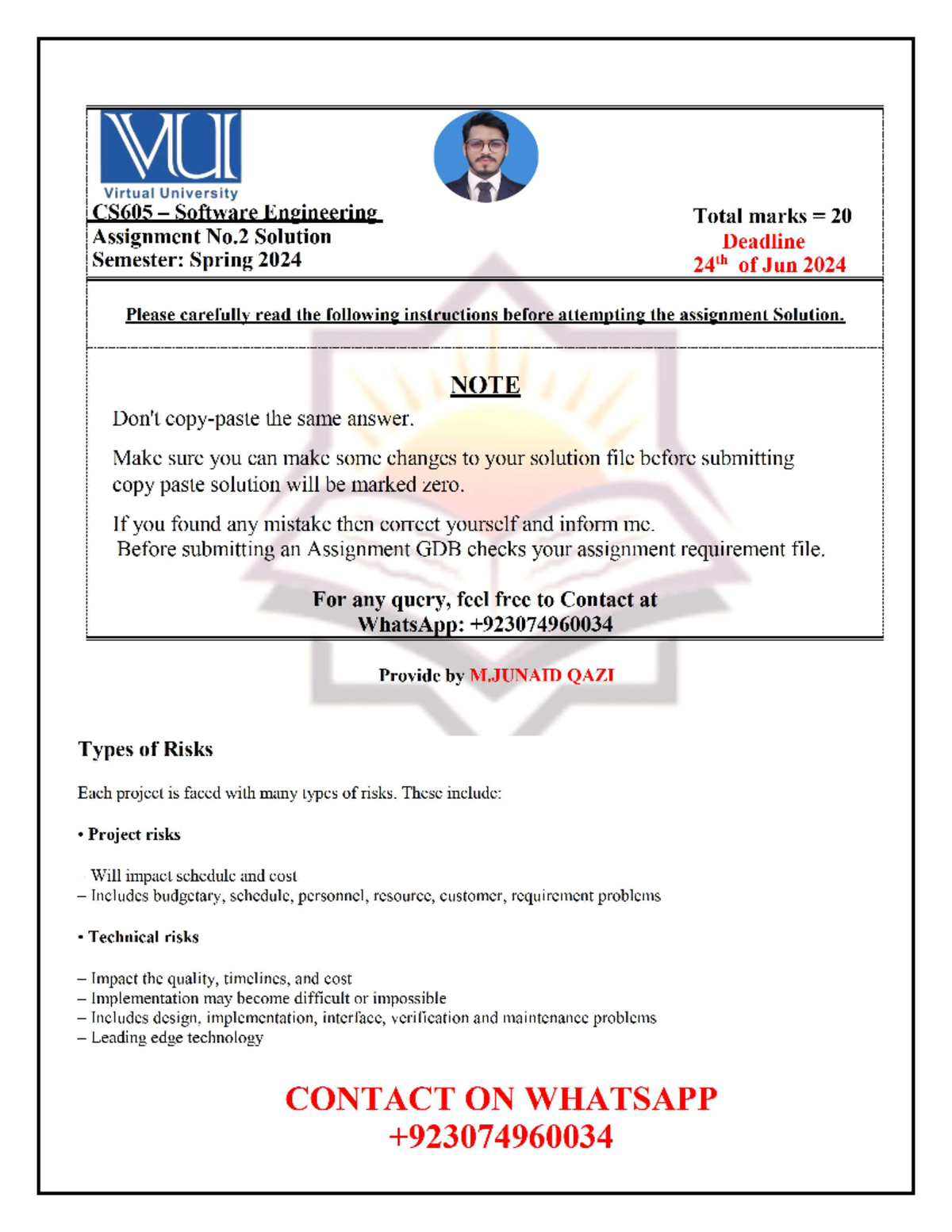 CS605-Assignment 2 Solution Spring 2024 By M.junaid Qazi - VUI Virtual ...