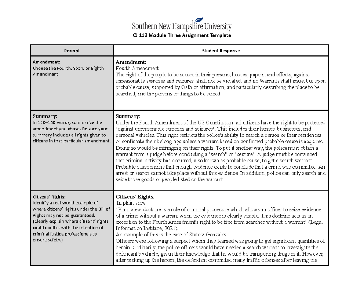 CJ 112 Module Three Assignment Template - CJ 112 Module Three ...