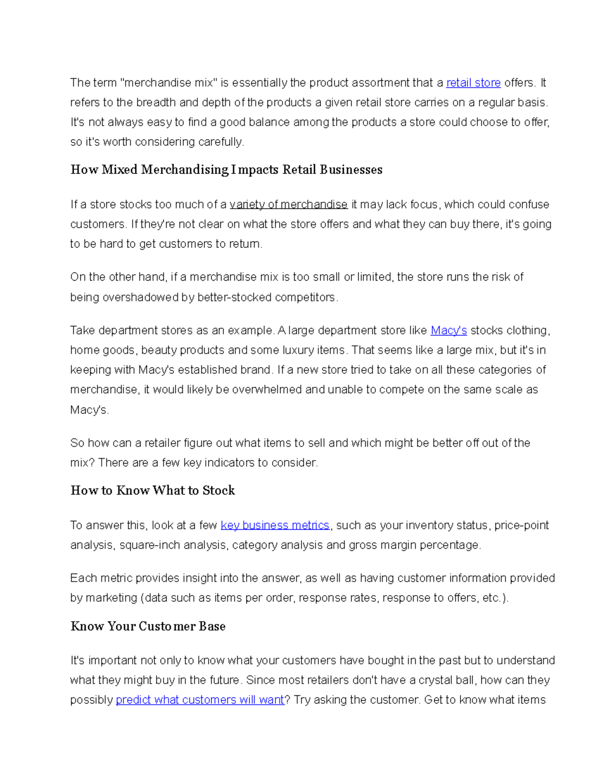 Merchandise mix The term "merchandise mix" is essentially the product assortment that a Studocu