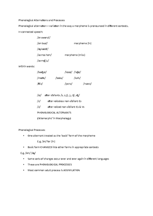 Phonemes and Allophones Phonetic Realisation - Studocu