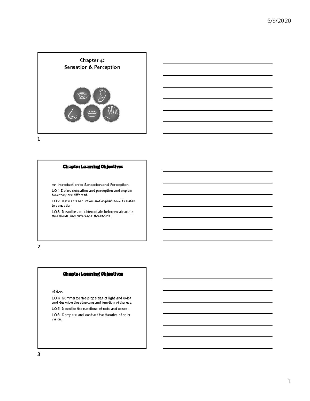 Chapter 4 Sensation And Perception - Chapter 4: Sensation & Perception ...