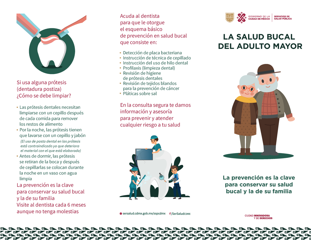 Triptico Salud Bucal Adulto Mayor - LA SALUD BUCAL DEL ADULTO MAYOR La