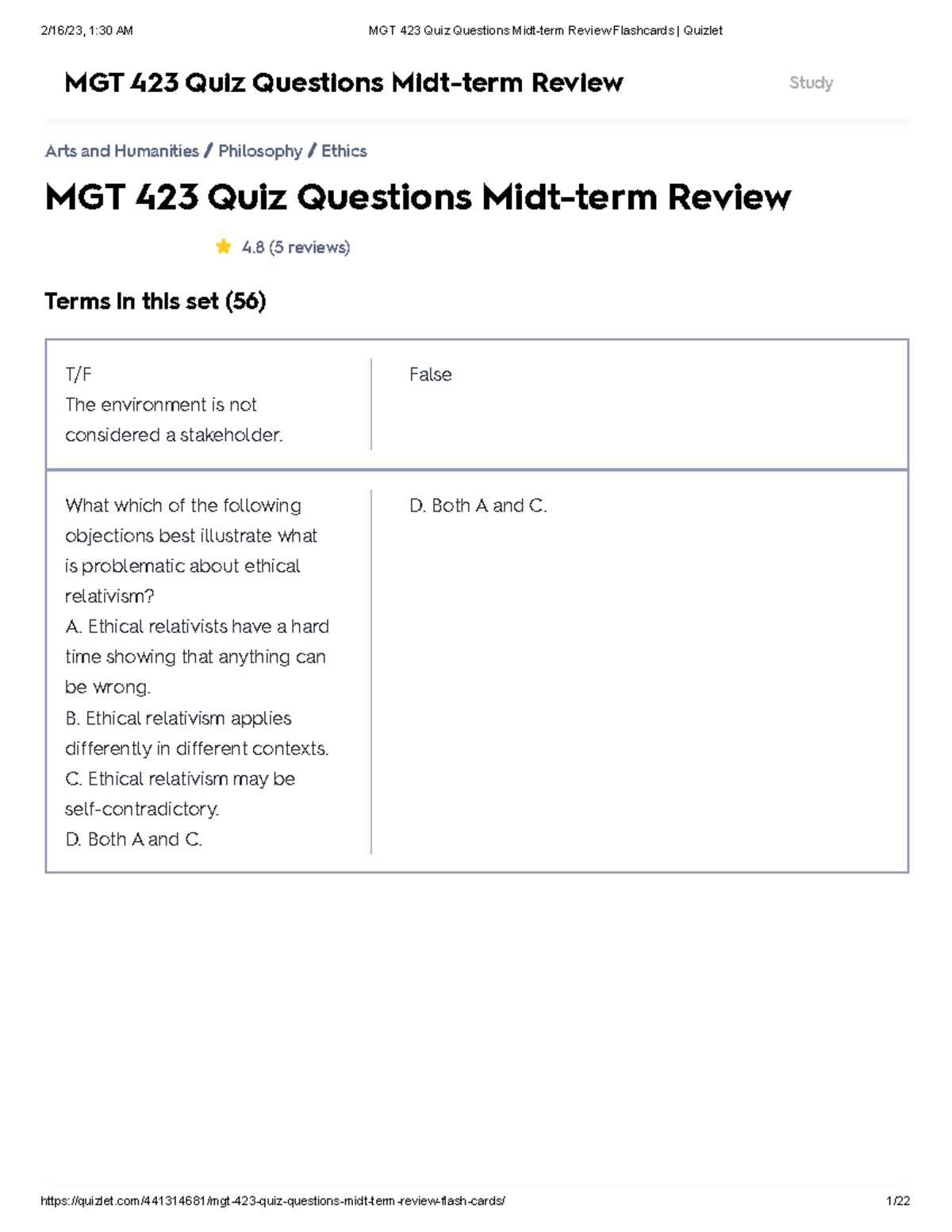 MGT 423 Quiz Questions Midt-term Review Flashcards Quizlet - MGT 423 ...