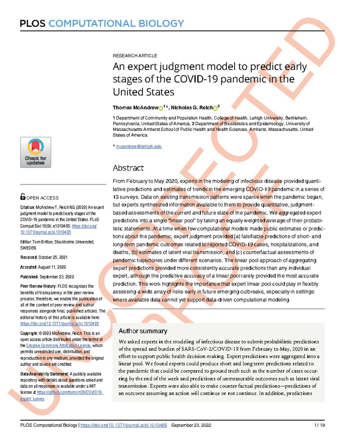 An expert judgment model to pr - RESEARCH ARTICLE An expert judgment ...