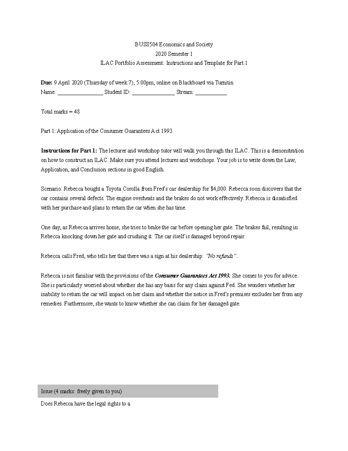 ILAC portfolio part 1 - practice material ILAC for Economics & Society ...
